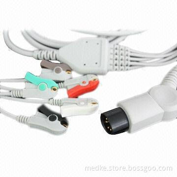 6 pins AAMI 5 leads ECG cable pinch